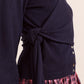 Venna Wrap Merino Wool Cardigan Navy