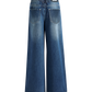 LOW RISE WIDE LEG DENIM Blue Wash