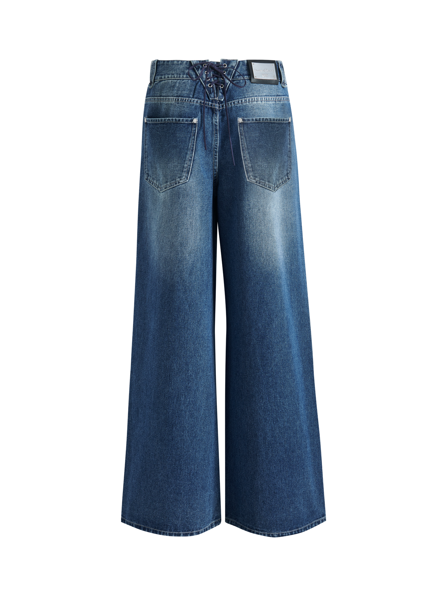 LOW RISE WIDE LEG DENIM Blue Wash