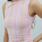 Striped Mesh Cami Top