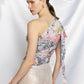 One Shoulder Frill Top in Coral Haze