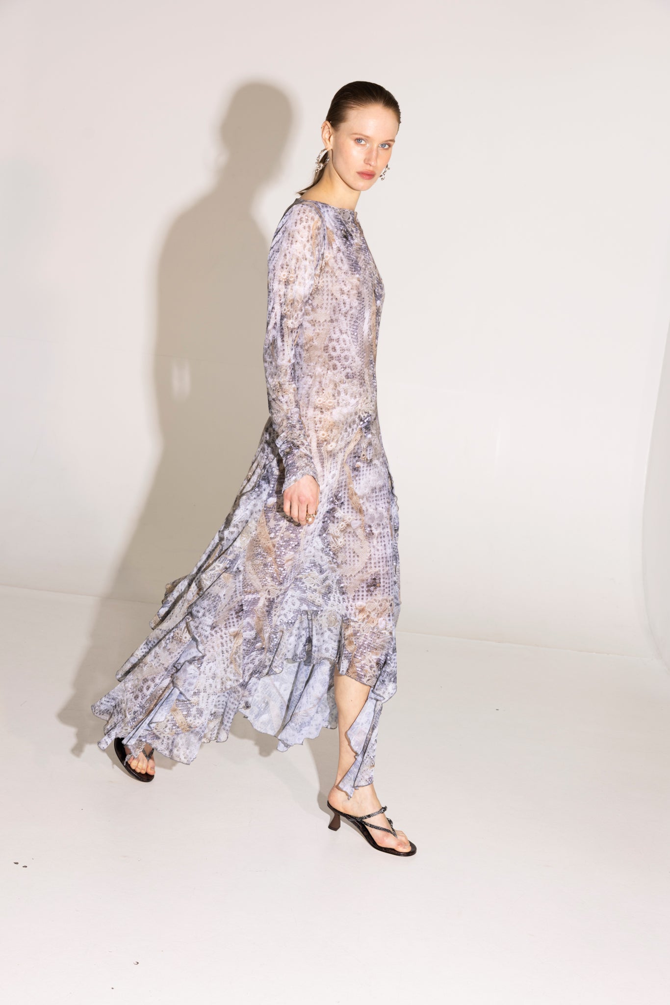 The Butterfly Dress in Silver Current