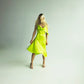 The Flared Dress in Lime green