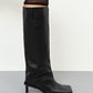 Brianna Black Grain Tall Boots