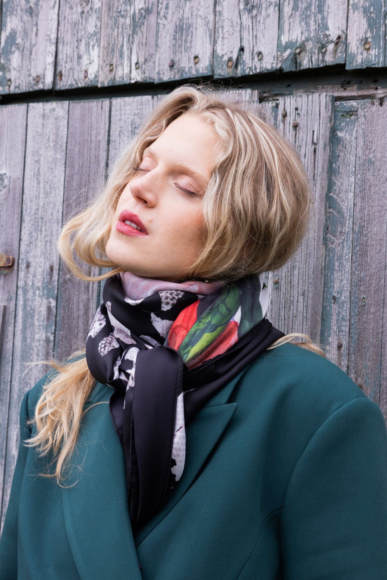 Flower Painting Silk Scarf 133 x 133 cm