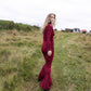 The Twisted Maxi Skirt in Burgundy