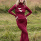 The Twisted Maxi Skirt in Burgundy