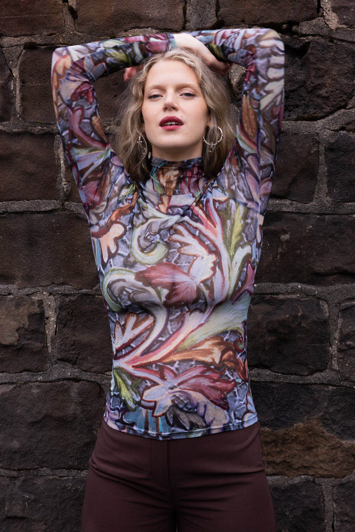 The Turtleneck Top in Painted Garden