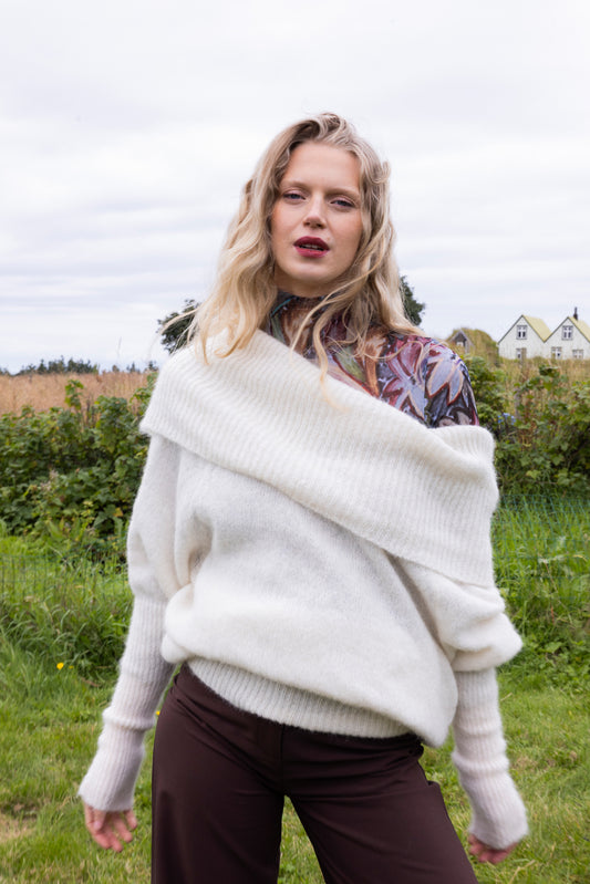 The Moss Sky Sweater in White