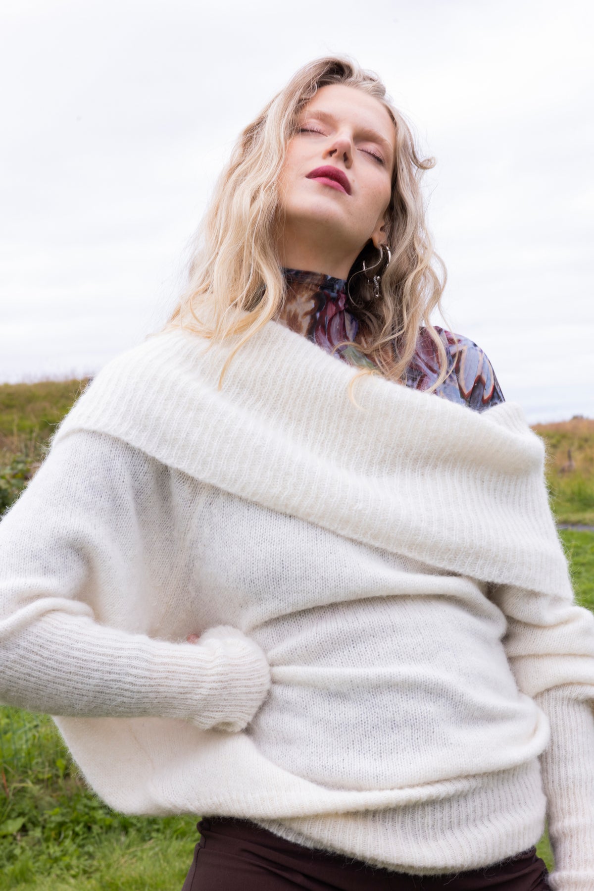 The Moss Sky Sweater in White