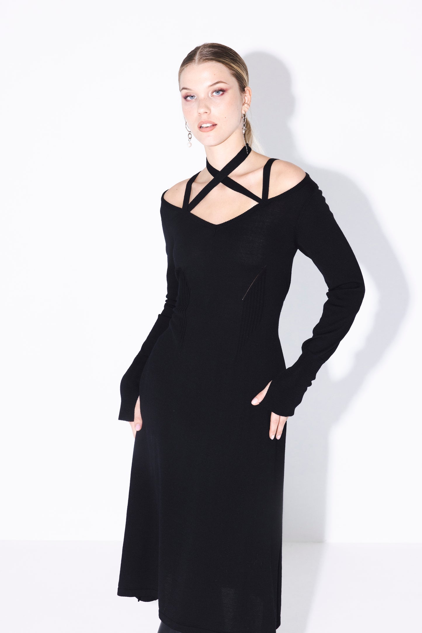 The Tie-Knit Dress - Black – Hildur Yeoman