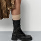 Malene Black & Brown Ankle Boots