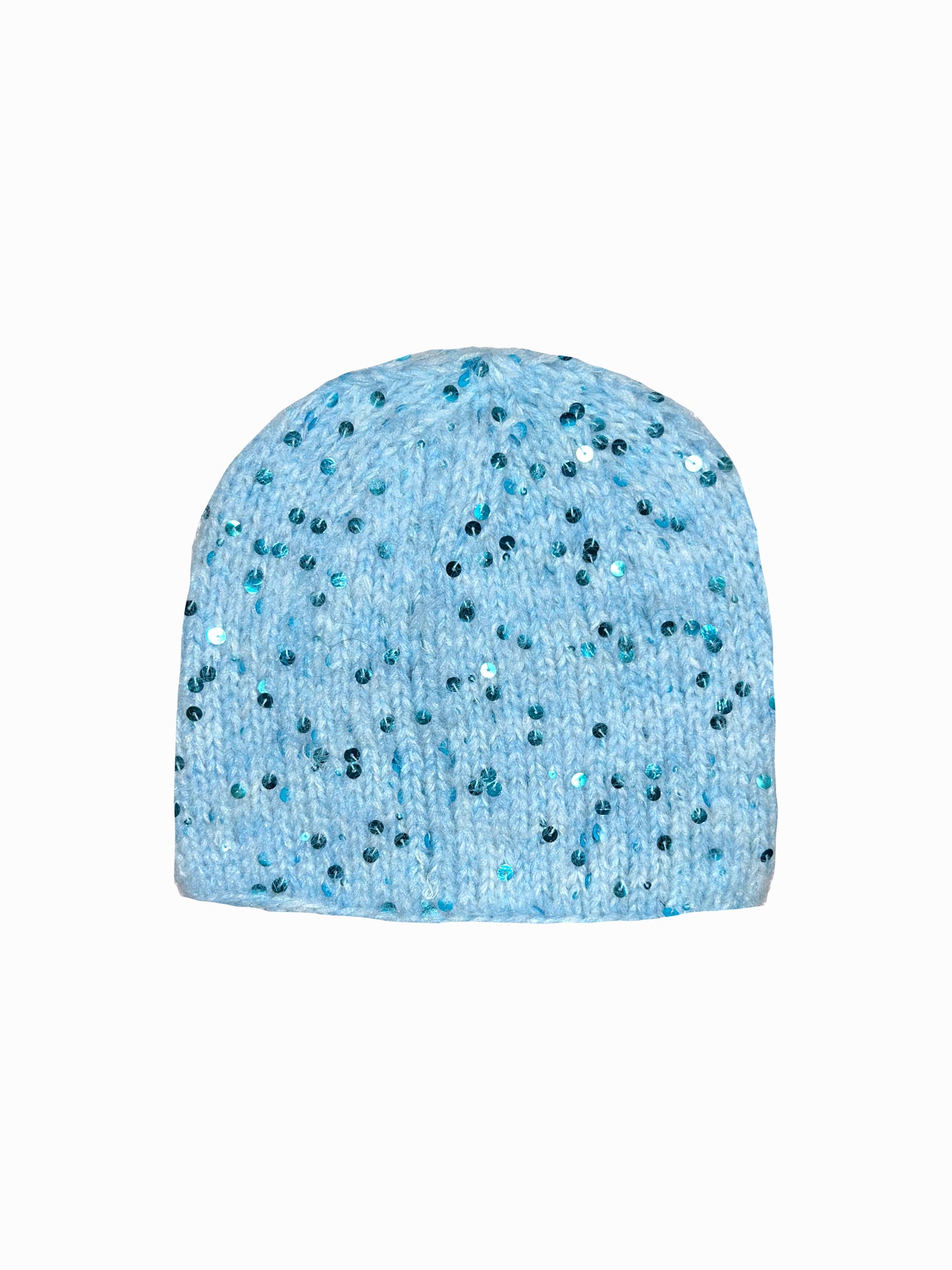 The Sequin Beanie in Light Blue