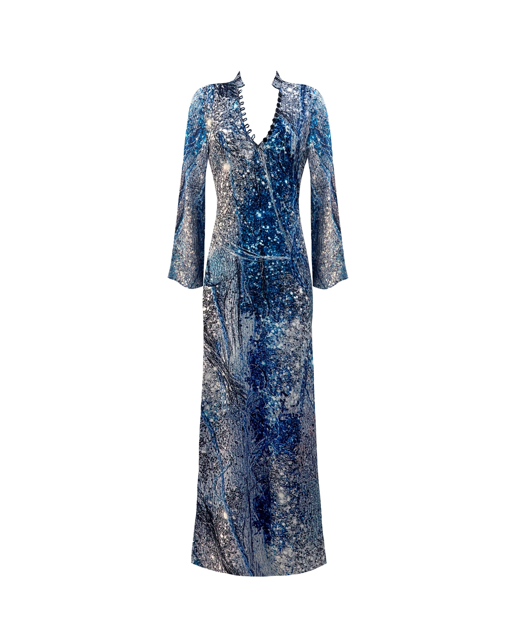 bohemian silk dress Silk Maxi Dress Lace-up Front, Vintage Boho Style