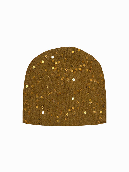 The Sequin Beanie in Champagne
