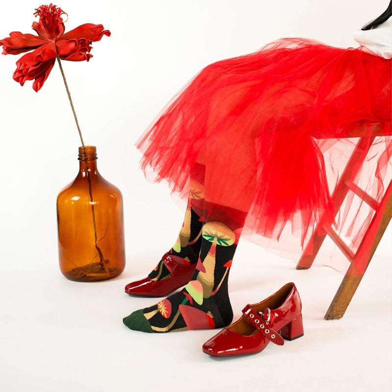 False Black Mushroom Socks