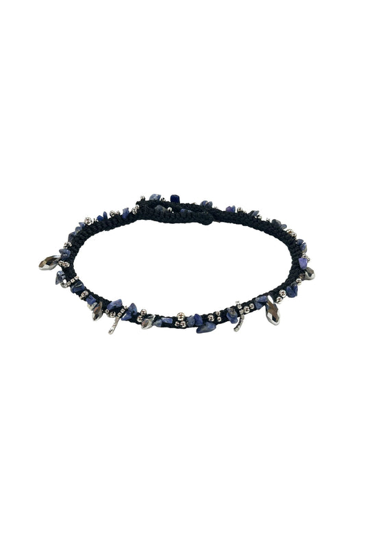 The Crochet Pearl Necklace in Blue