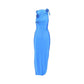 Asymmetric Flower Gown Blue