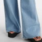 Wide Leg Denim Pants Blue