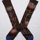 Dark Brown Floral Socks Knee-High