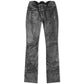 Big Waistband Draped Denim Pants - Black / White Paint