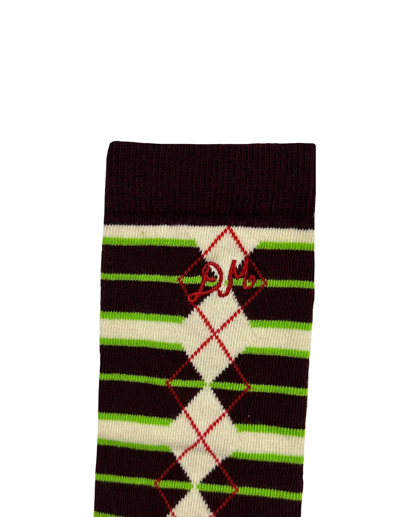 Knee High Socks - Burg Argyle Stripe