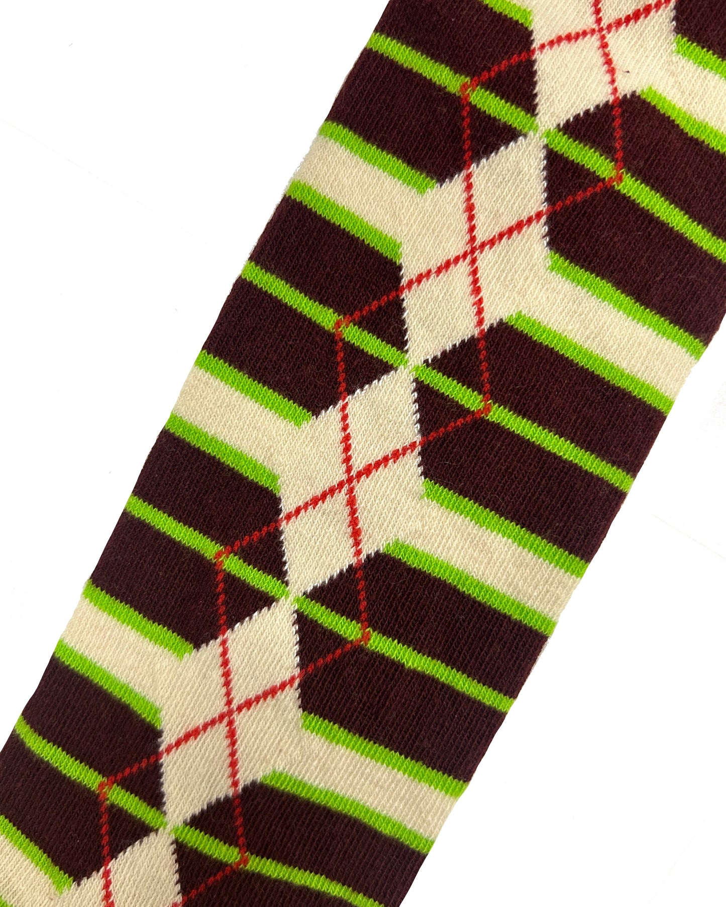 Knee High Socks - Burg Argyle Stripe