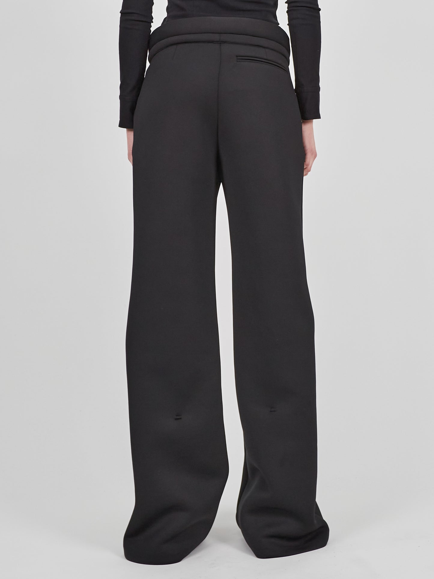 Double Waistband Suit Trousers - Black