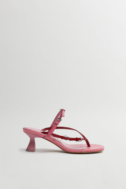 Abisai Red Mini Buckled Sandals