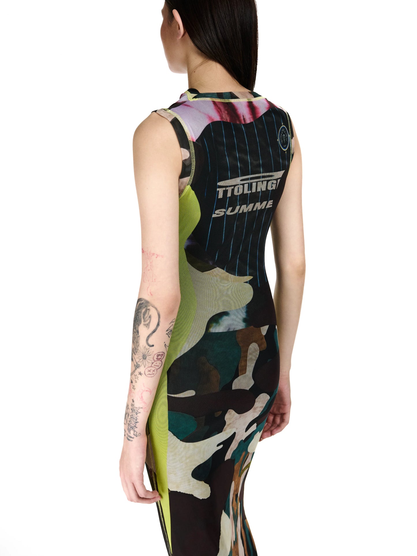 Mesh Maxi Gown - Morph Camo