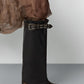Kristel Brown Tall Boots Brown Brush Off Leather