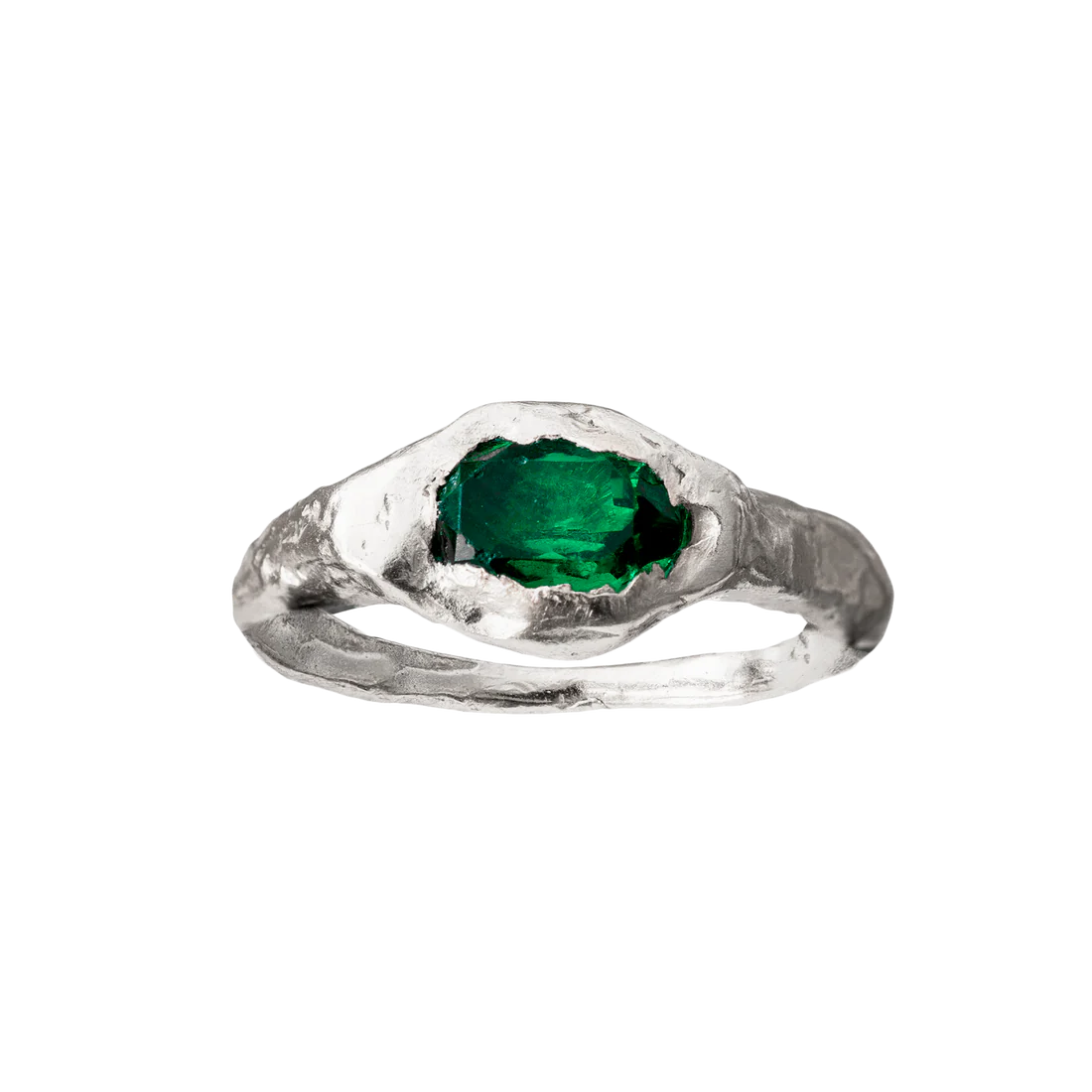 Faro Green Ring - Silver