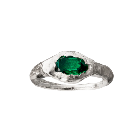 Faro Green Ring - Silver