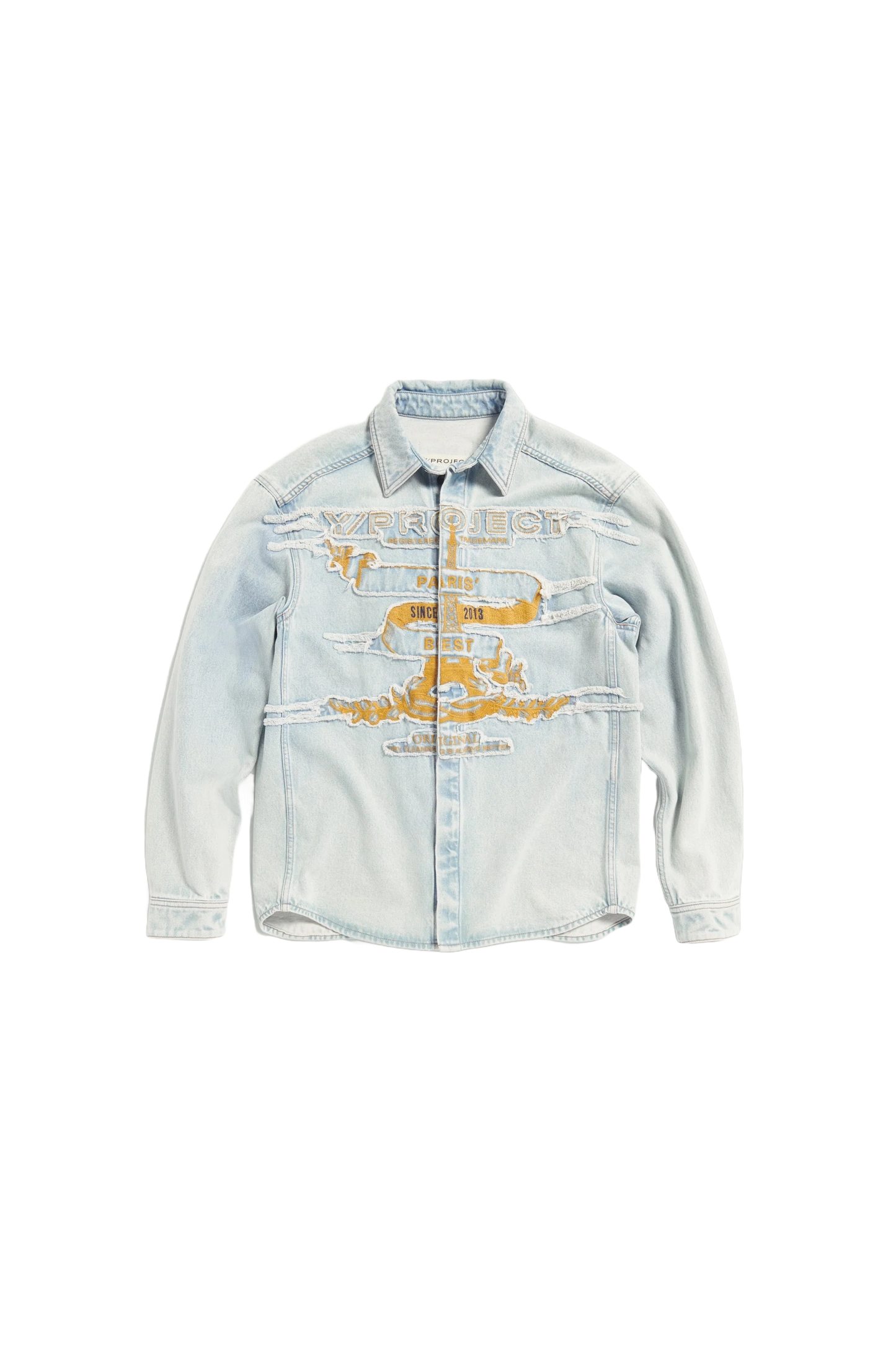 Paris Best Patch Denim Shirt - Ice Blue