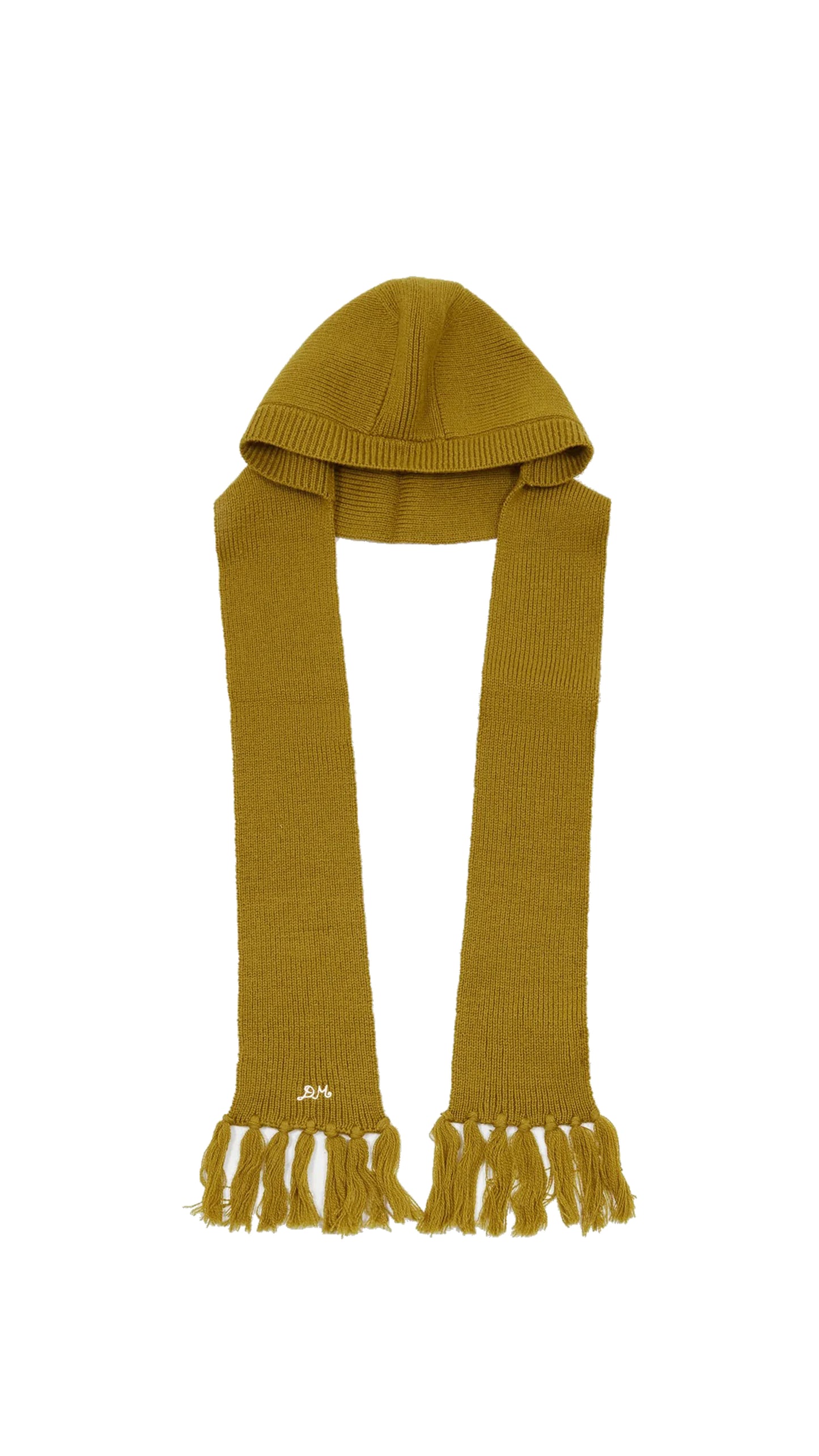 Tassel Hooded Scarf Olive