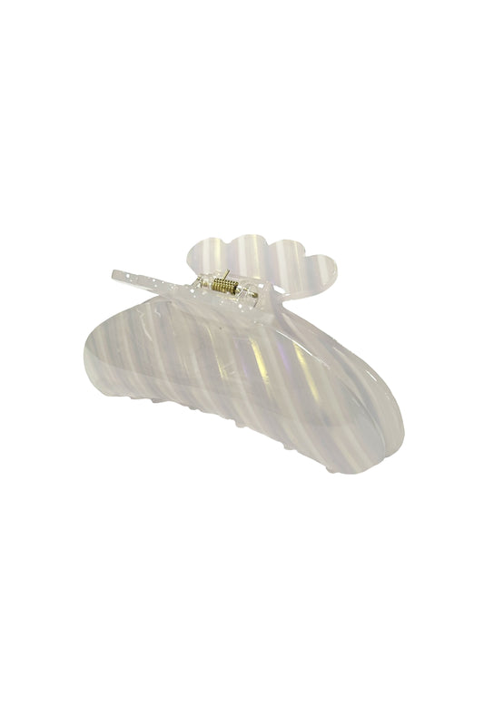 White Stripe Hair Clip