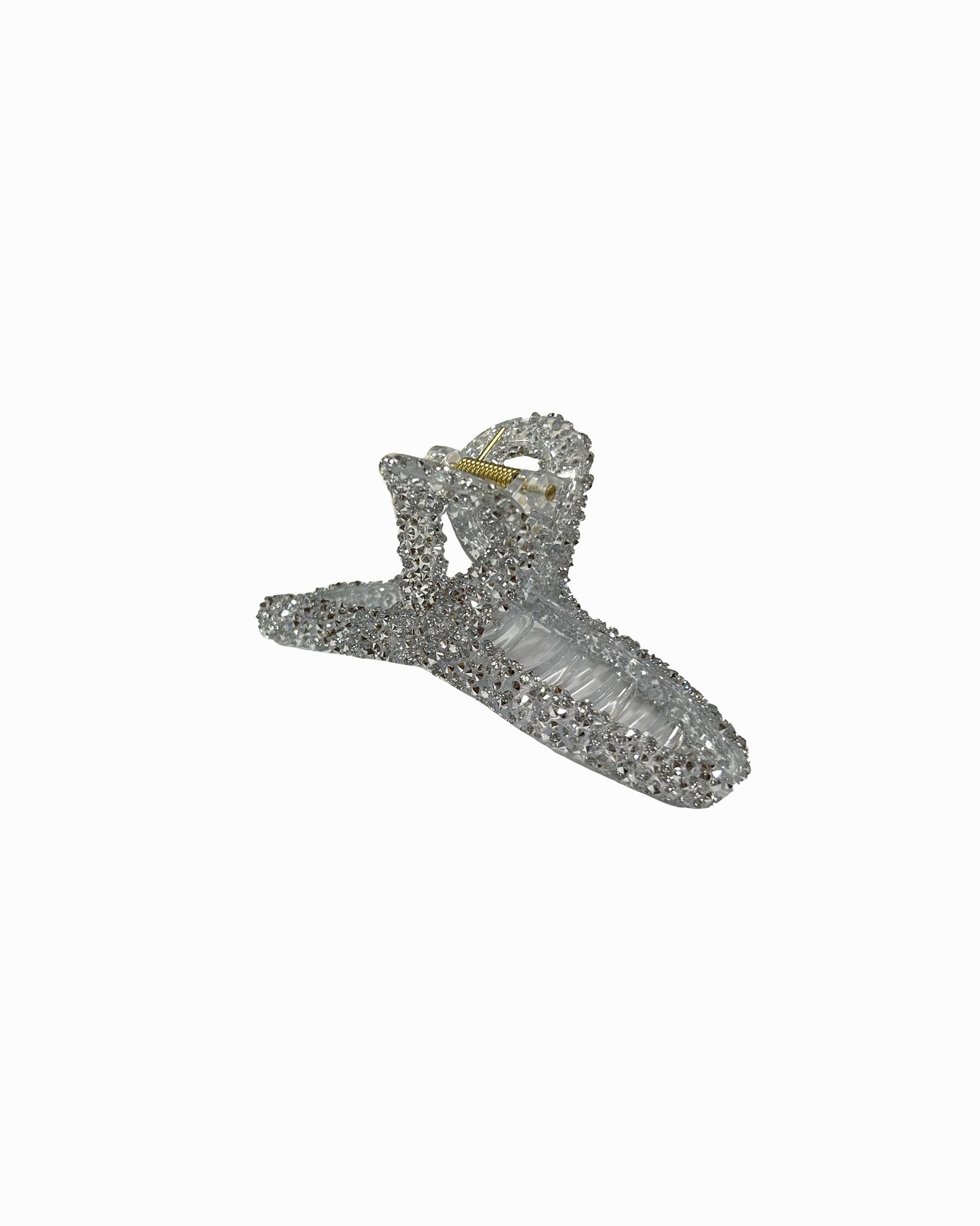 Twisted Silver Sparkle Hair Clip
