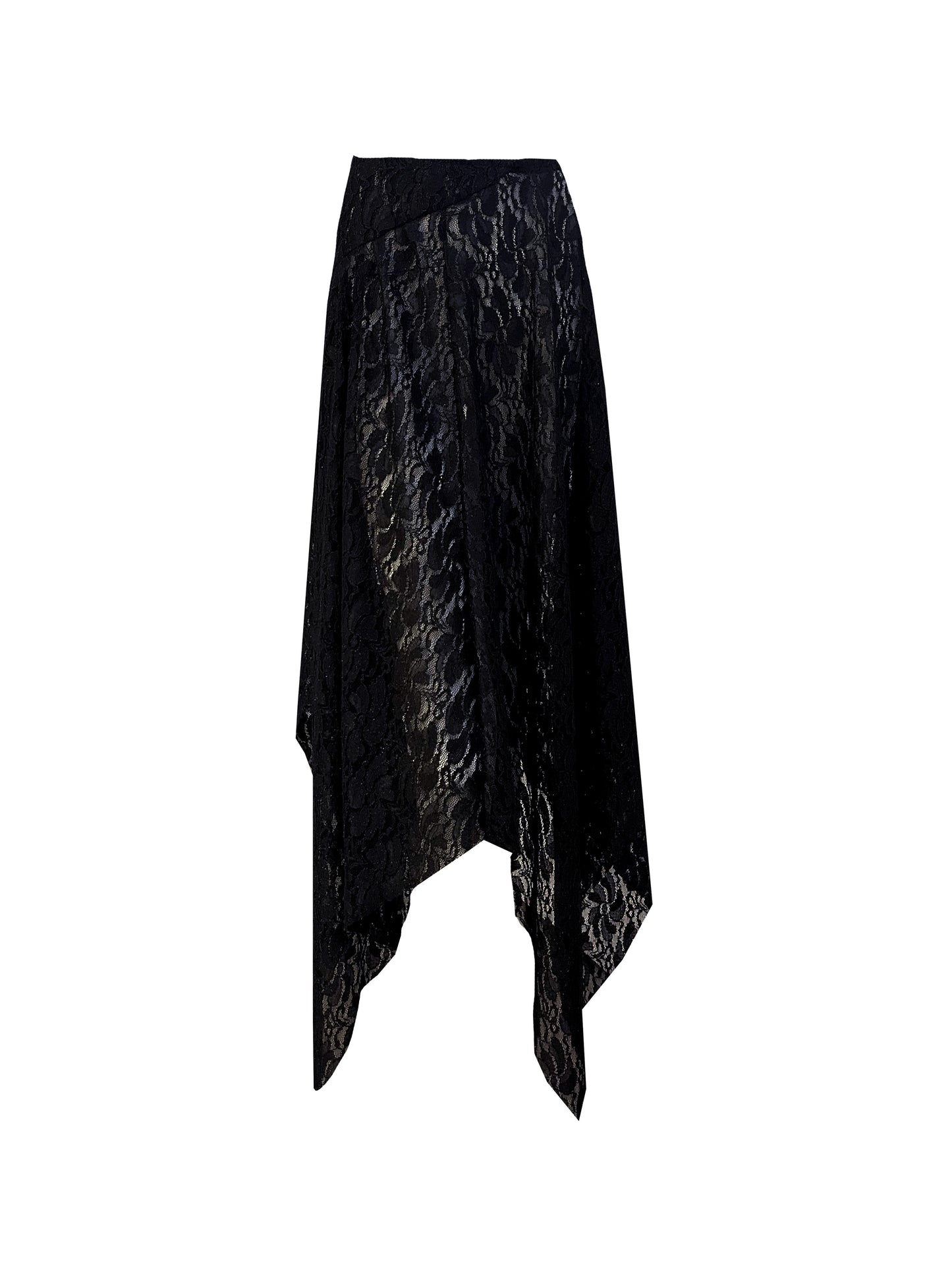 The Frill Skirt in Black Lace