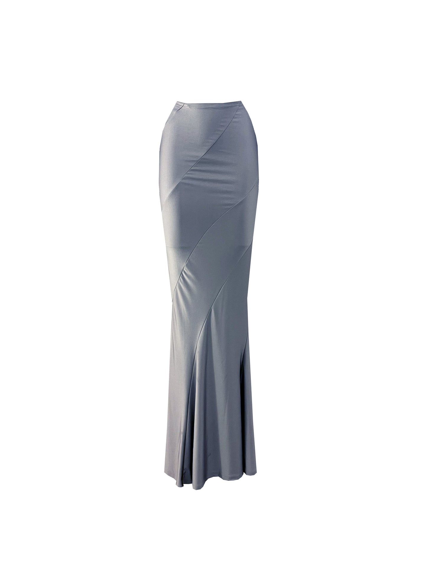 The Twisted Maxi Skirt in Silver