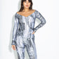 The Off-Shoulder Top in Silver Sparkle