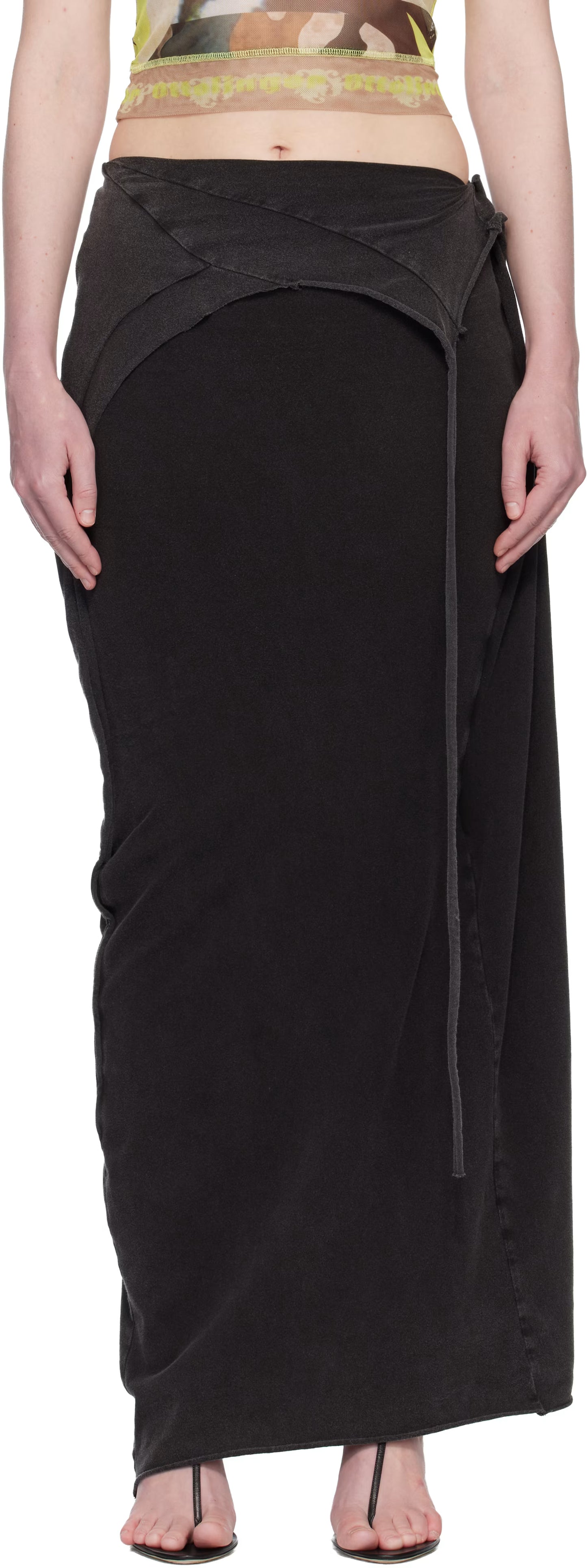 Slitted Maxi Skirt - Black Wash