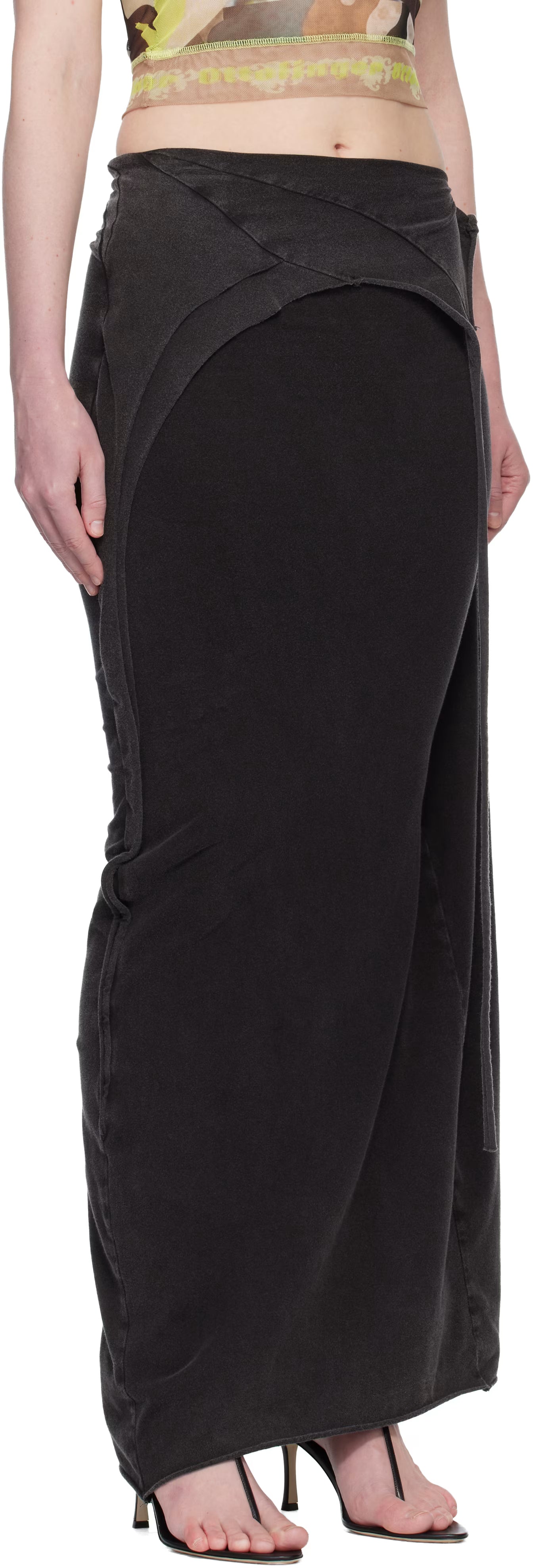 Slitted Maxi Skirt - Black Wash