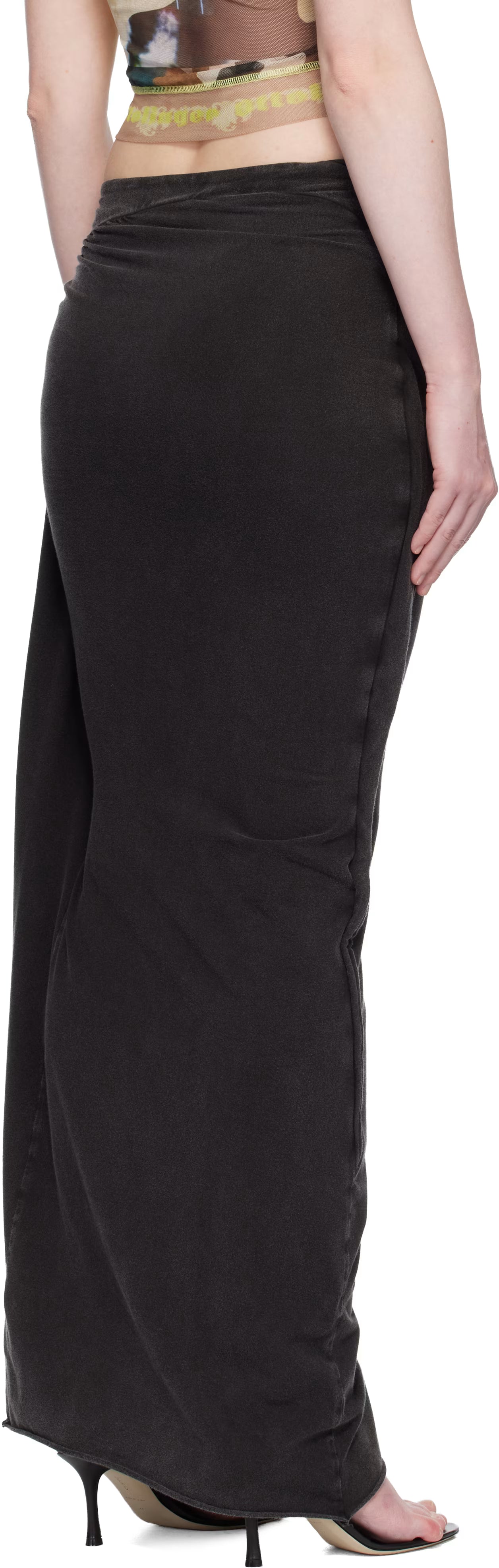 Slitted Maxi Skirt - Black Wash