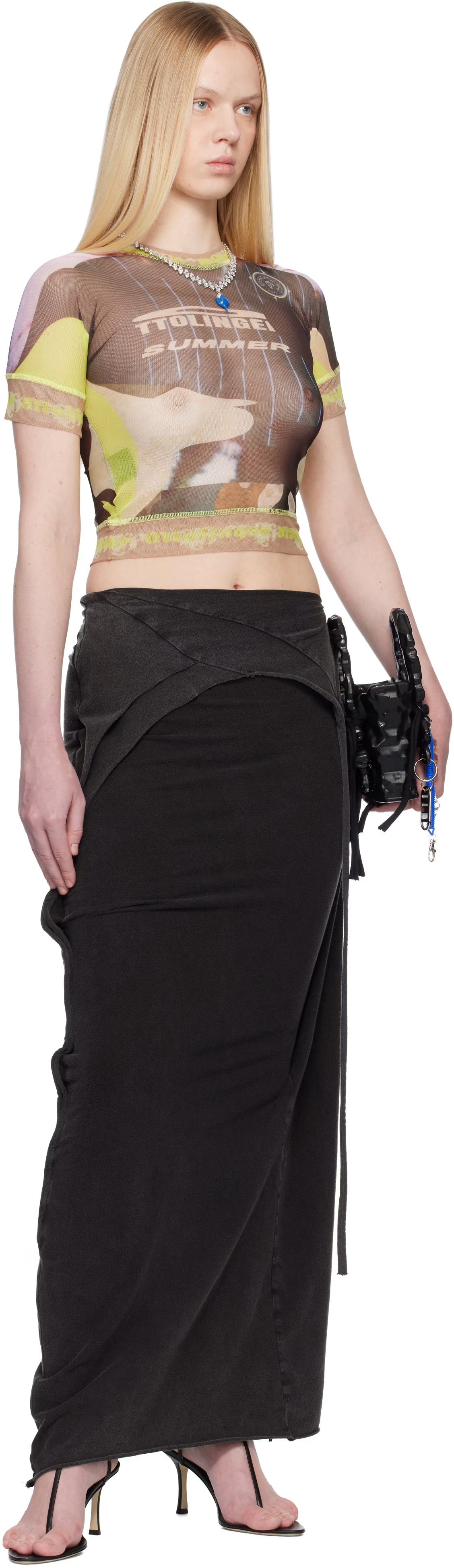 Slitted Maxi Skirt - Black Wash