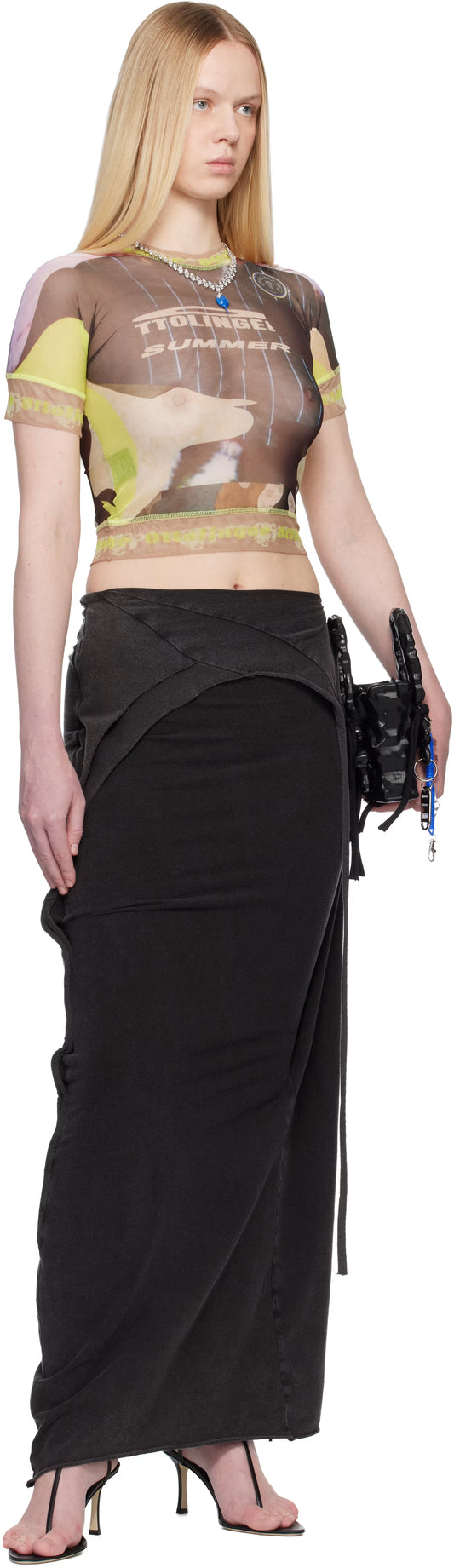 Slitted Maxi Skirt - Black Wash