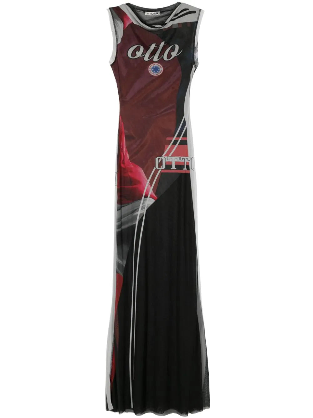 Mesh Maxi Dress - Soccer Print