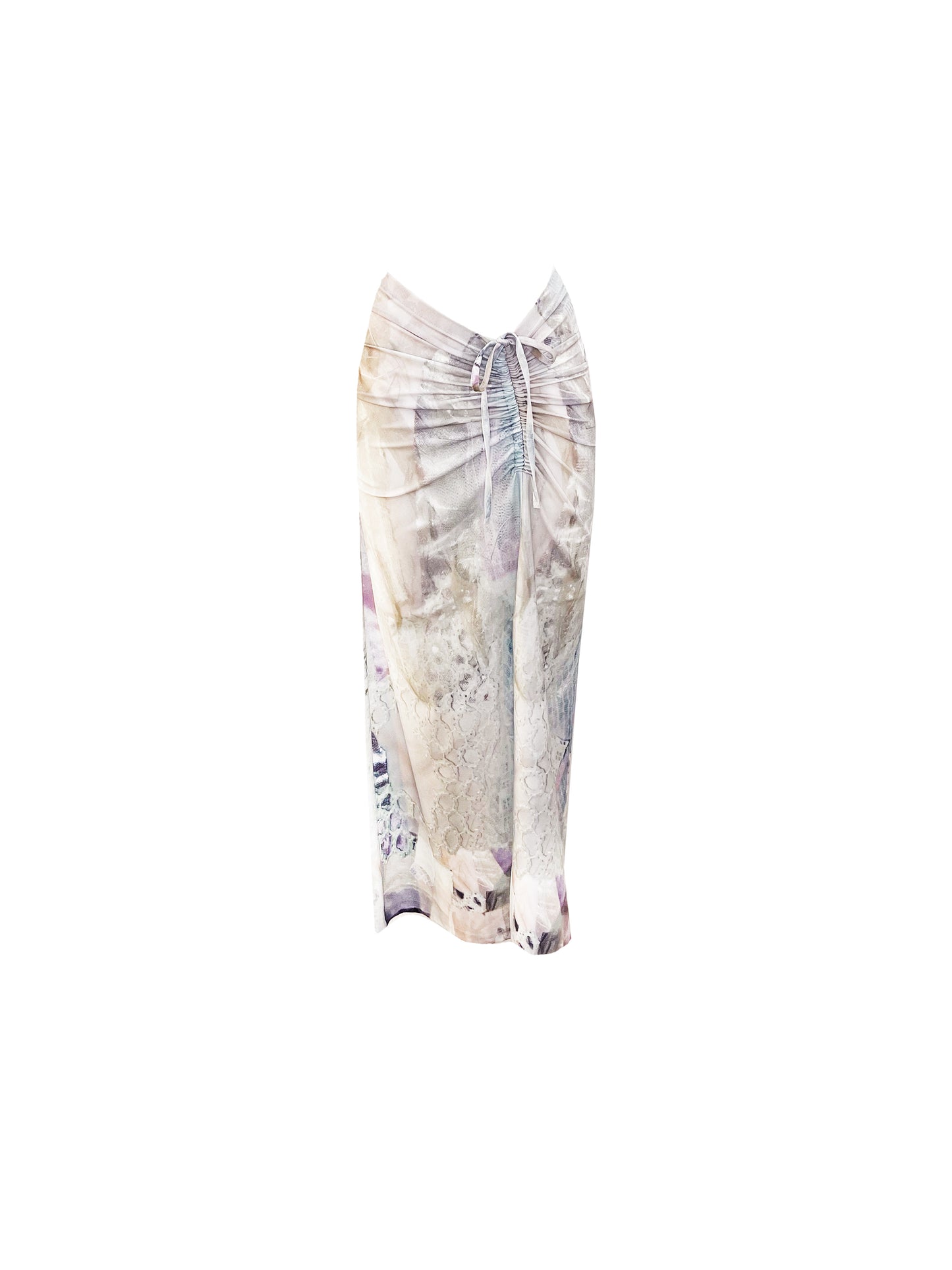 The Gathered Skirt in Pink Textile