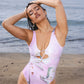 The Knot Swimsuit in Pink Mercury