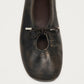 Rosalind Brushed Brown Leather Ballet Flats