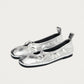 Rosalind Shimmer Silver Leather Ballet Flats